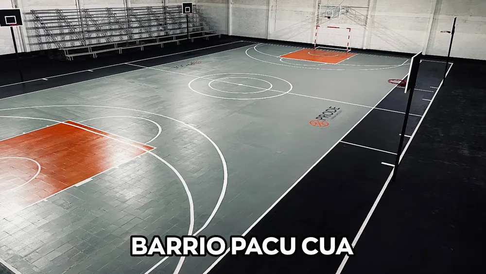 Cancha de Pacú Cuá Básquet, en el barrio Pacú Cuá