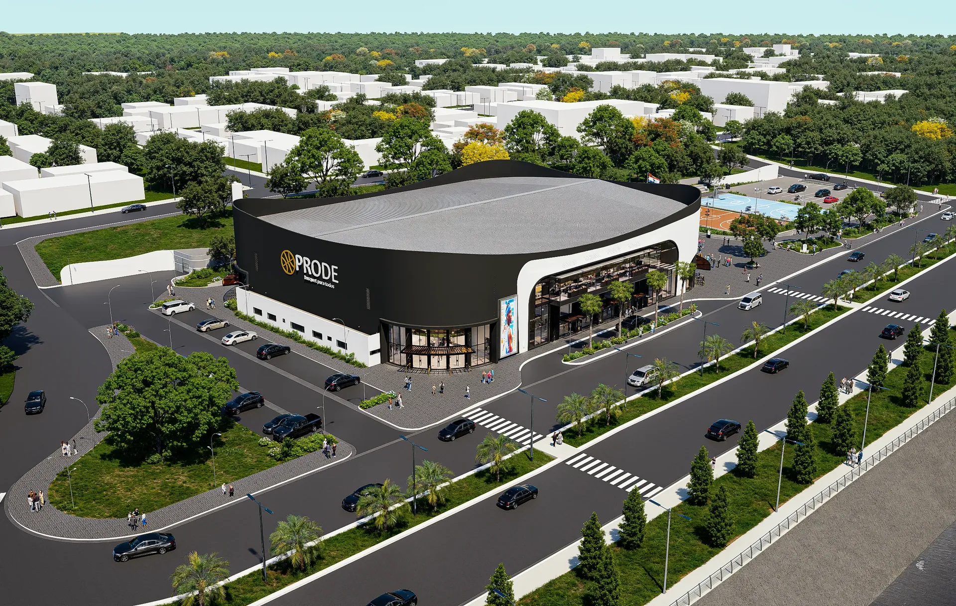Render aéreo del Centro de Alto Rendimiento